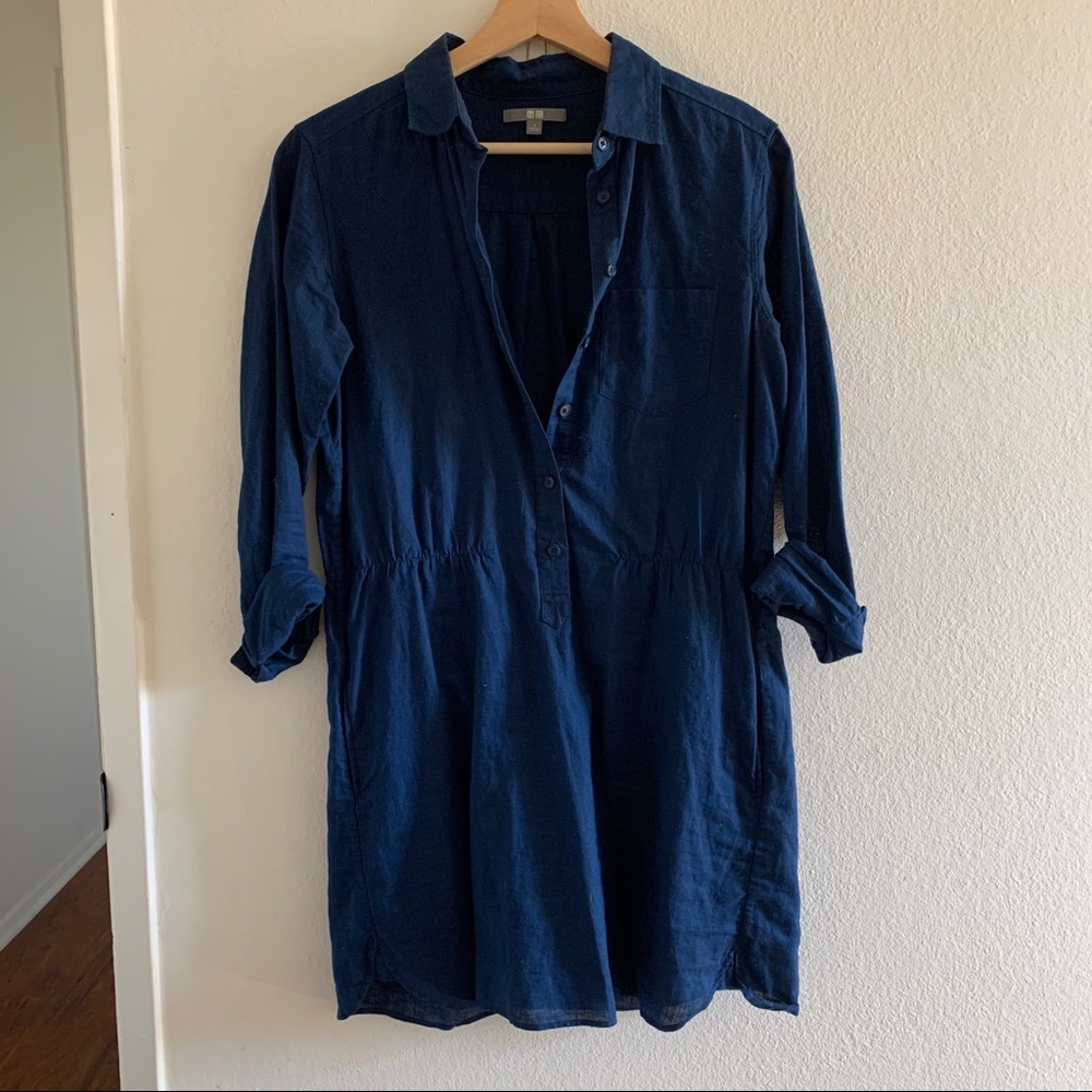 Navy Uniqlo Shirt Dress